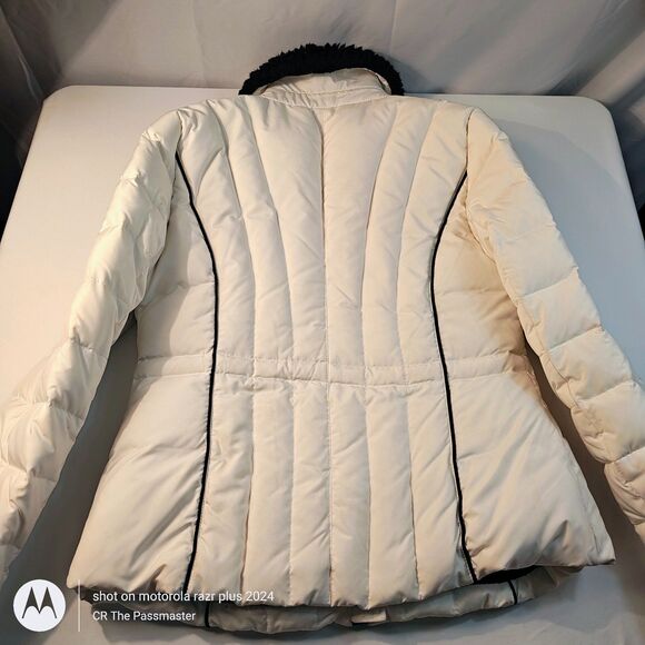 Women's Anne Taylor LOFT Down Puffer Jacket White Size 4 - Picture 3 of 8